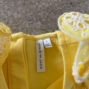 Janie and Jack Sunny Yellow Dress with White Embroidery
